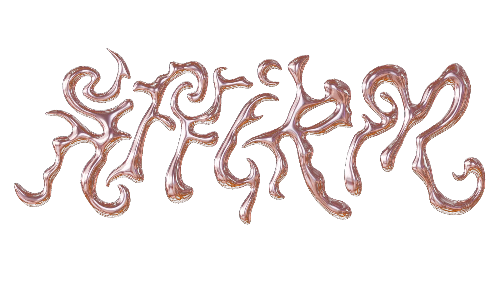 Logotyp aFFiRM. w płynnym, różowym chromie